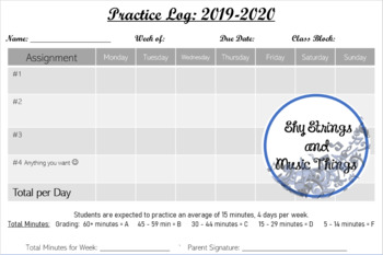 Preview of Instrumental Music and Choral Practice Chart/Record