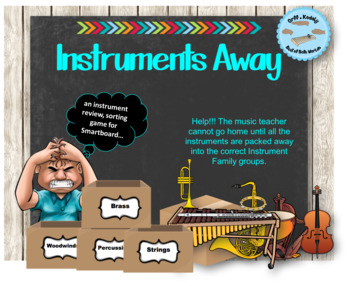 Preview of Instruments Away! A Smartboard Instrument Families Sorting Review Game