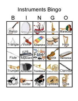 Instruments Bingo by Breezy Teaching | TPT