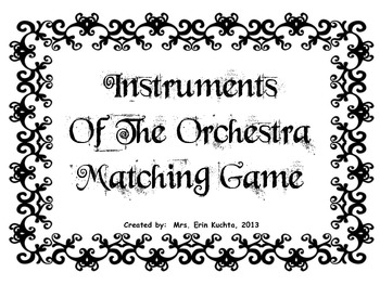 Preview of Instruments Of The Orchestra Matching Game