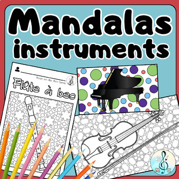Preview of Instruments de musique zen: 64 mandalas à colorier (coin calme, temps libre)
