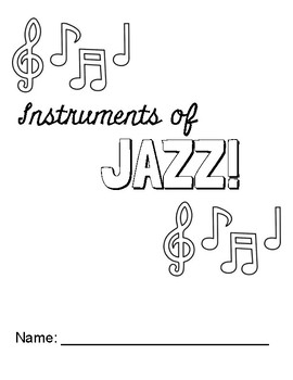 Preview of Instruments of Jazz Coloring book