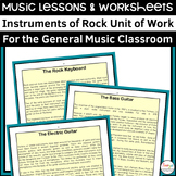 Instruments of Rock Music Lessons and Worksheets for Gener