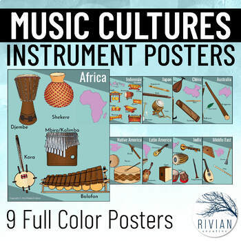 Preview of Instruments of World Music Cultures Posters for Classroom Display