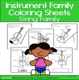 Instruments of the Orchestra Coloring Pages - String Family