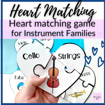 Preview of Instruments of the Orchestra Families Heart Matching Game for Music Centers