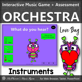 Preview of Instruments of the Orchestra Interactive Music Game & Assessment {Love Bug}