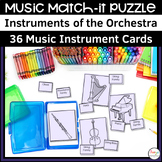 Instruments of the Orchestra Match It Puzzle Cards | Music