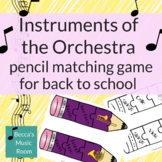 Instruments of the Orchestra Pencil Matching Game for Back