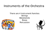 Instruments of the Orchestra- Presentation, Oral Quiz and 
