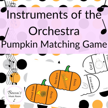 Preview of Instruments of the Orchestra Pumpkin Matching Game for Fall Music Centers