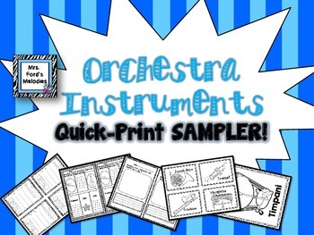 Preview of Orchestra Instruments Quick Print SAMPLER!