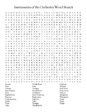 Instruments of the Orchestra Word Search Pack