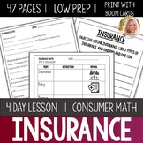 Insurance Lesson Unit Consumer Math Life Skills Special Education