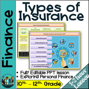 Preview of Insurance Types and Assurance - Careers & Finance Lesson