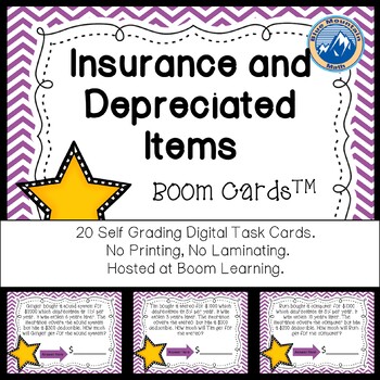 Preview of Insurance and Depreciation Boom Cards--Digital Task Cards