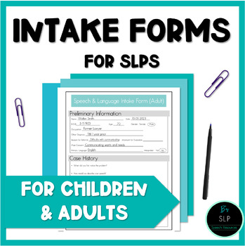 Preview of Intake Assessment Forms for SLPs Speech and Language Therapy