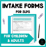 Intake Assessment Forms for SLPs Speech and Language Therapy