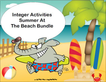 Preview of Integer Activities Summer At The Beach Bundle