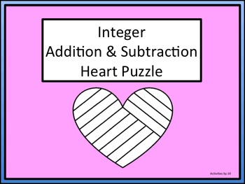 Preview of Integer Addition Subtraction Heart Puzzle