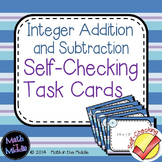 Adding & Subtracting Integers Self Checking Task Cards