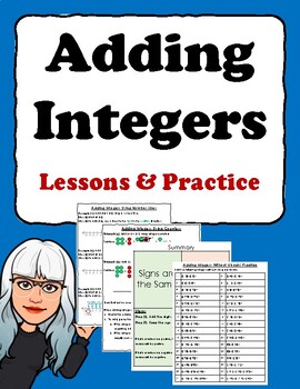 Preview of Integer Addition Using Three Methods: Lessons and Practice (Distance Learning)