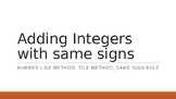 Integer Addition With Same Signs powerpoint