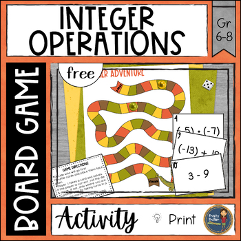 Integers Board Game {free} by Misty Miller | Teachers Pay Teachers