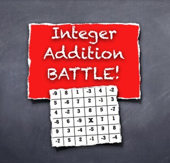Preview of Integer Battle!  Adding Integers Competitive Game is a Winner With Students!