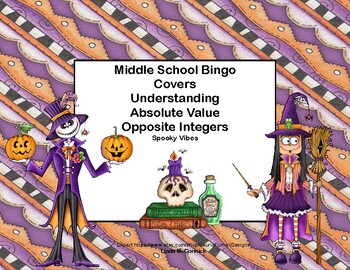 Preview of Integer Bingo Absolute Value and Opposites Middle School|Spooky Halloween