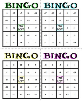 Integer Operations Bingo - Math Review Game By Math In The Middle