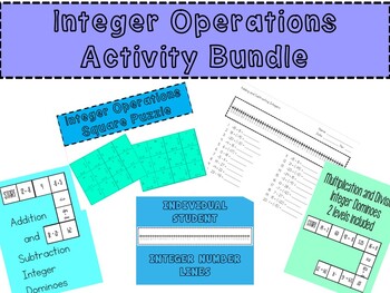 Preview of Integer Bundle - Activities and Number Line
