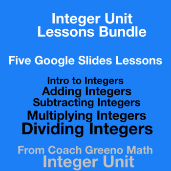 Preview of Integers Pre-Algebra Unit Google Slides Lesson