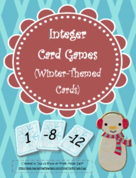 Preview of Integer Card Games (Winter-Themed Cards)