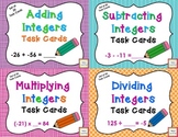 Integer Computation Task Card BUNDLE- add, subtract, multi