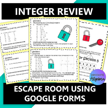 Preview of Integer Digital Escape Room using Google Forms