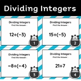 Integer Division Task Cards/Activity for Middle School Mat