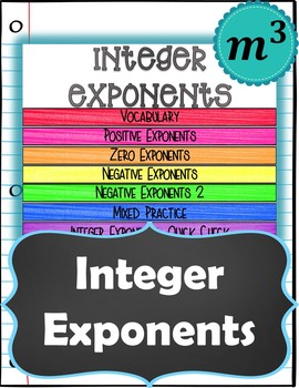Preview of Integer Exponents DIGITAL NOTES & Quiz (Google) (Distance Learning)