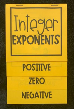 Preview of Integer Exponents Editable Foldable for Interactive Notebooks