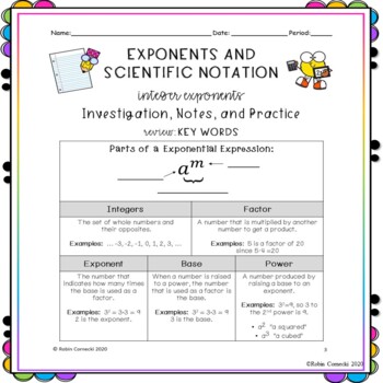 integer exponents practice and problem solving c answer key