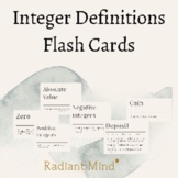 Integer Flash Card Definitions Real-World Representations