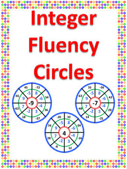 Preview of Integer Fluency Circles