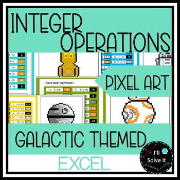 Preview of Integer Operations | Pixel Art | self-checking | Excel