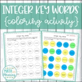 Integer Key Words Coloring Worksheet