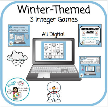 Preview of Integer Math Bundle - 3 Winter-Themed Digital Games