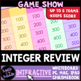 Integer Math Game Show - Interactive Digital Math Review Game