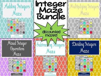 Preview of Integer Maze Bundle: 5 Mazes for 20% OFF!!