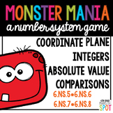 Integer Monster Board Game CCSS 6.NS.5, 6.NS.6, 6.NS.7, 6.