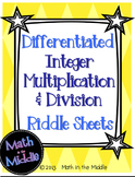 Integer Multiplication & Division Riddle Sheets - Differentiated