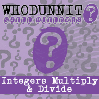 Preview of Integer Multiplication & Division Whodunnit Activity - Printable & Digital Game 